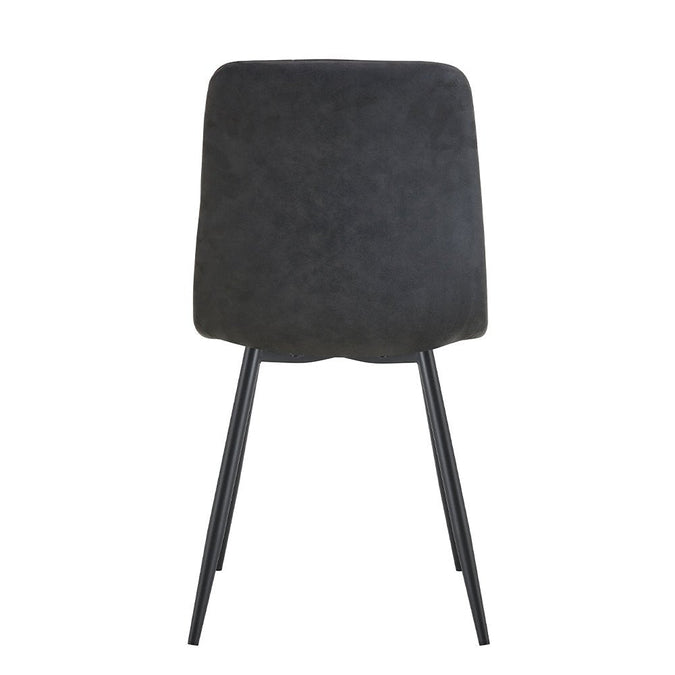 Esszimmerstuhl aus anthrazitgrauem Stoff mit schwarzem Fuß Nox