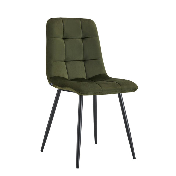 Esszimmerstuhl Grün mit schwarzem Fuß