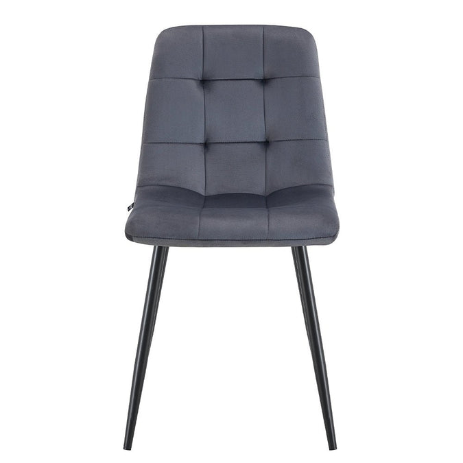 Esszimmerstuhl mit dunkelgrauem Stoff und schwarzem Fuß Nox