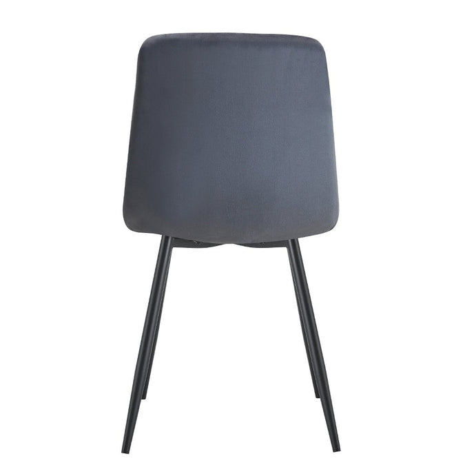 Esszimmerstuhl mit dunkelgrauem Stoff und schwarzem Fuß Nox