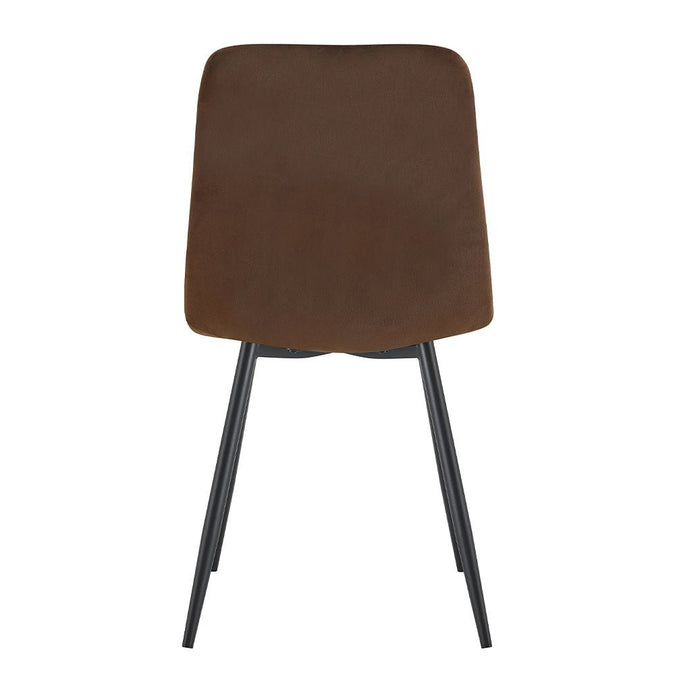 Esszimmerstuhl aus braunem Stoff mit schwarzem Fuß Nox