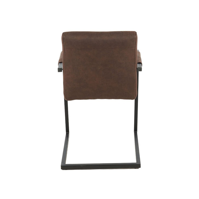 Esszimmerstuhl Braun Leder mit schwarzem Fuß