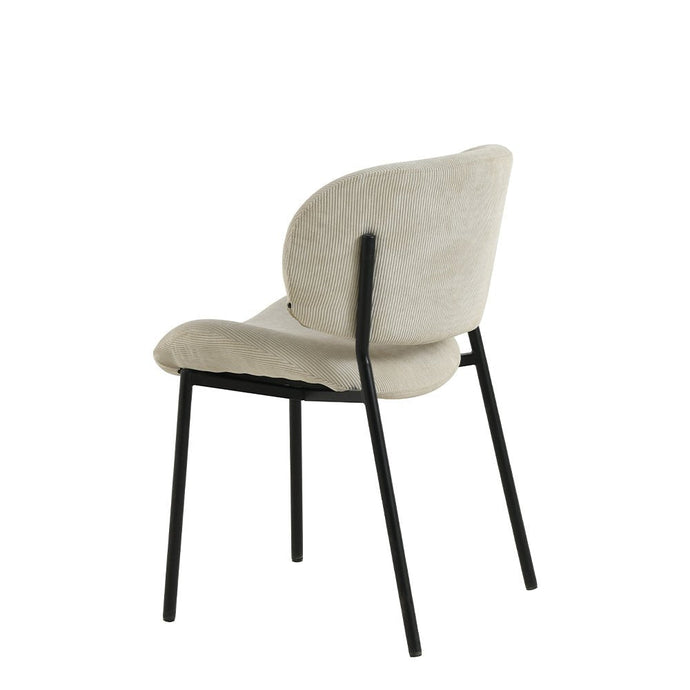Esszimmerstuhl Narbonne Beige mit schwarzem Fuß Mahom