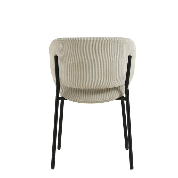 Esszimmerstuhl Narbonne Beige mit schwarzem Fuß Mahom
