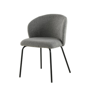 Esszimmerstuhl Tulle Dunkelgrau mit schwarzem Gestell Mahom