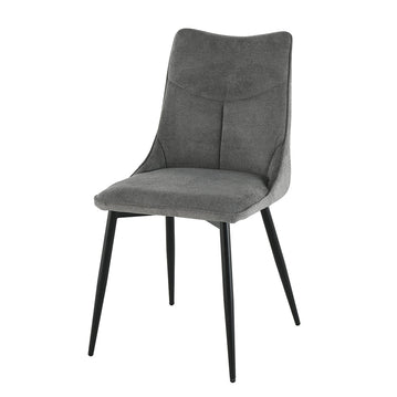 Esszimmerstuhl Dunkelgrau mit schwarzem Fuß