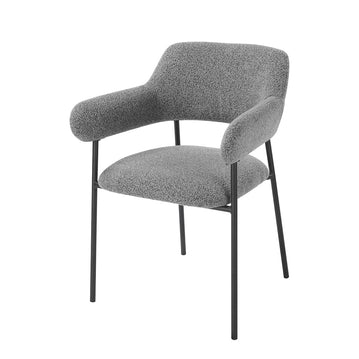 Esszimmerstuhl Dunkelgrau mit schwarzem Fuß