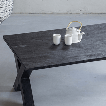 Mangoholz Couchtisch Orlando Schwarz 130 cm Mahom