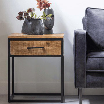 Mangoholz Couchtisch San Diego 1 Schublade Mahom