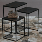 Mangoholz Couchtische Dayton Schwarz Satz von 3 Mahom