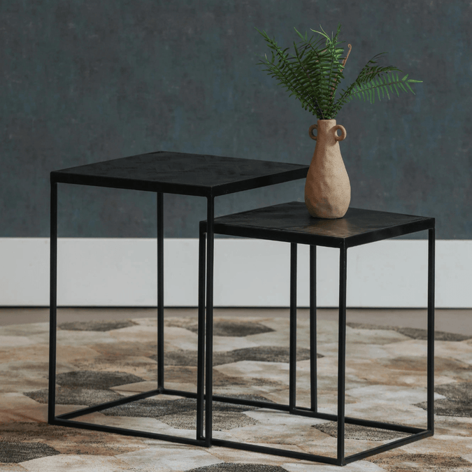 Set aus 2 Couchtischen in Schwarz