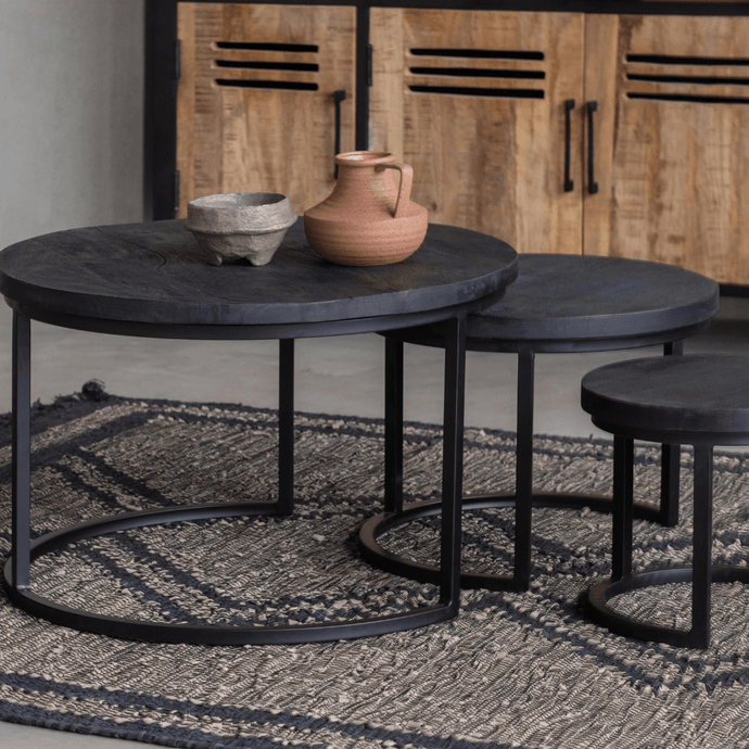 Mangoholz Couchtische Sienna Satz von 3 Mahom