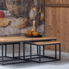 Mangoholz Couchtisch-Set Miami mit 3 Tischen Mahom