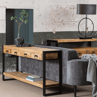 Mangoholz Seitentisch Britt 4 Schubladen Mahom