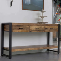Mangoholz Seitentisch Britt 3 Schubladen Mahom