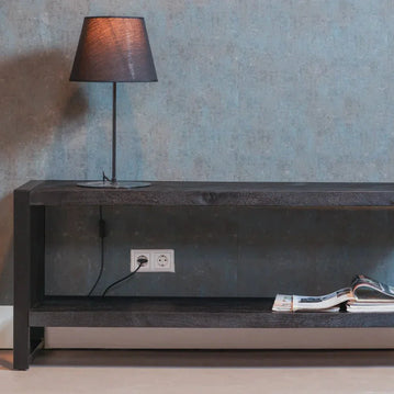 Mangoholz TV-Möbel Britt Schwarz 150 cm Mahom