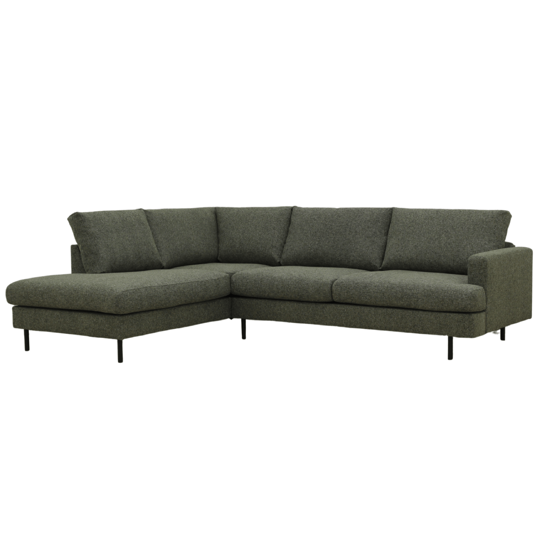 4-Sitzer Ecksofa in Grün, linksseitig