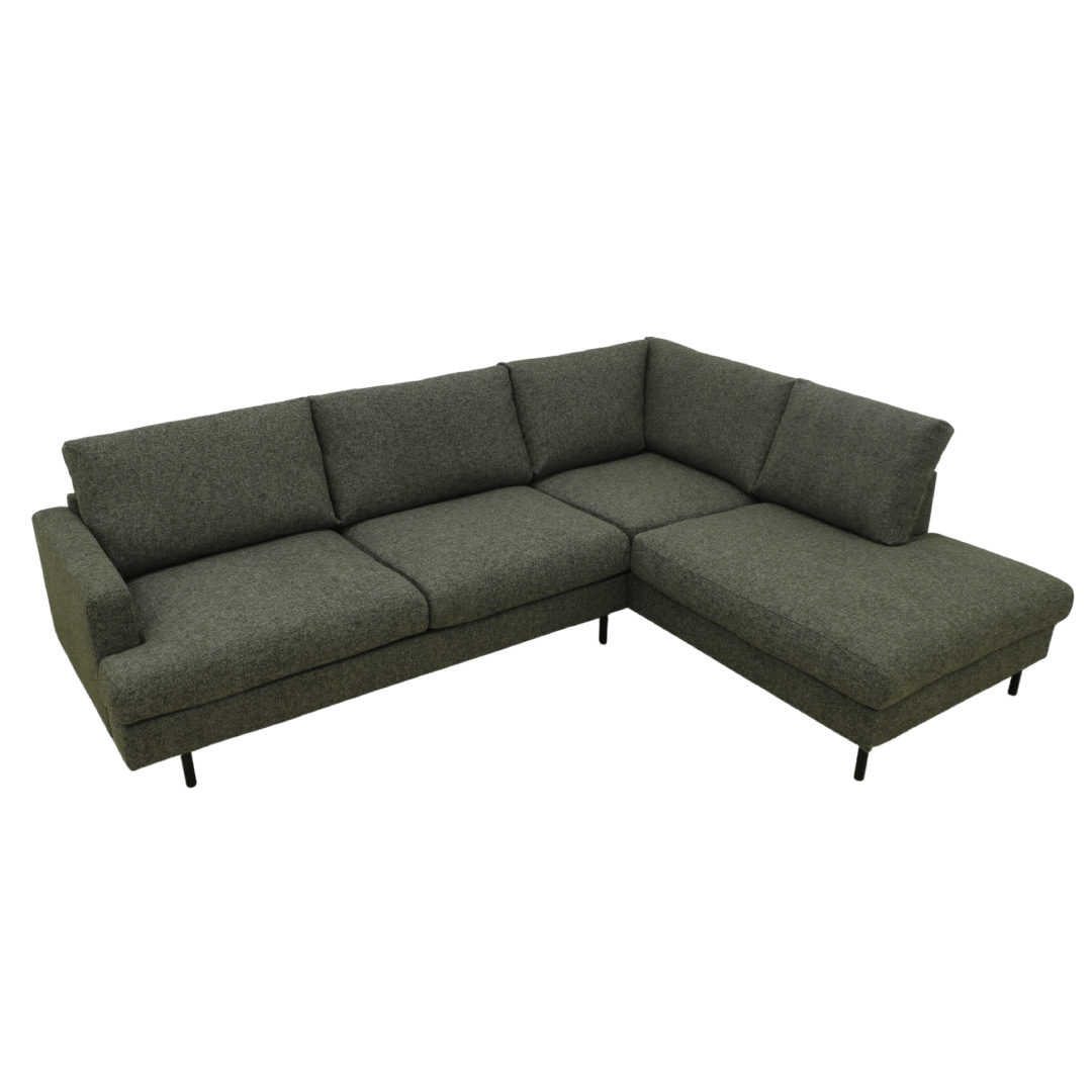 4-Sitzer Ecksofa in Grün, rechtsseitig