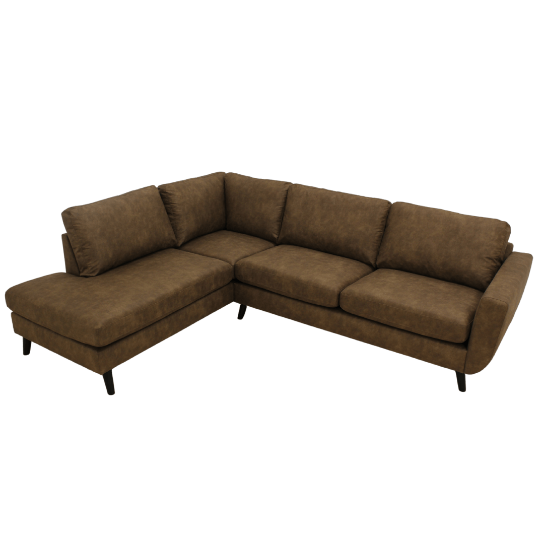 4-Sitzer Ecksofa in Braun, linksseitig