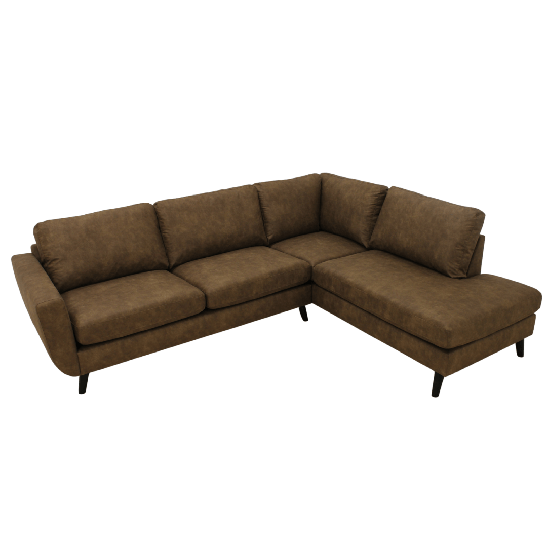 4-Sitzer Ecksofa in Braun, rechtsseitig