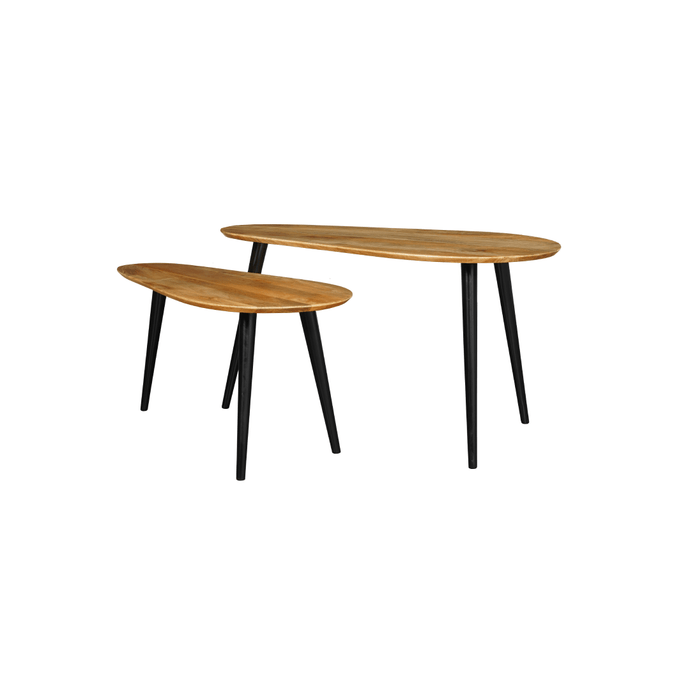 Mangoholz Couchtische Perugia Mahom - Satz von 2