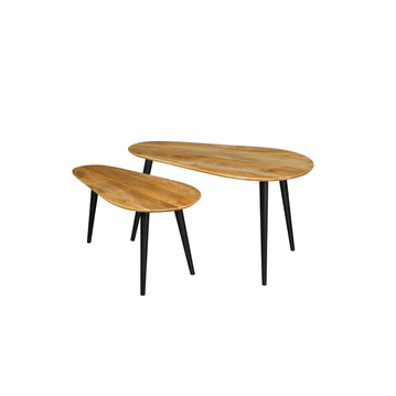 Mangoholz Couchtische Perugia Mahom - Satz von 2