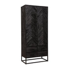 Mangoholz Schrank Toronto Schwarz 80 cm Mahom