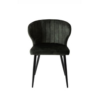 Esszimmerstuhl Lyon Dunkelgrün mit schwarzem Fuß Mahom