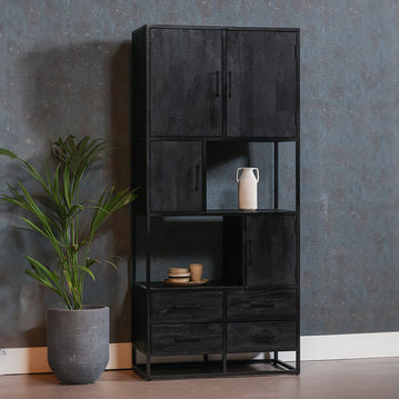 Mangoholz Fächerschrank Florence 90 cm Mahom