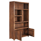 Mangoholz Wandschrank Phoenix 120 cm Walnuss Mahom (5 offene Fächer, 2 Türen)
