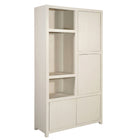 Mangoholz Wandschrank Phoenix 120 cm Creme Mahom (3 offene Fächer, 4 Türen)