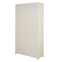 Mangoholz Wandschrank Phoenix 120 cm Creme Mahom (3 offene Fächer, 4 Türen)