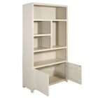 Mangoholz Wandschrank Phoenix 120 cm Creme Mahom (5 offene Fächer, 2 Türen)