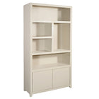 Mangoholz Wandschrank Phoenix 120 cm Creme Mahom (5 offene Fächer, 2 Türen)