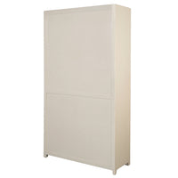 Mangoholz Wandschrank Phoenix 120 cm Creme Mahom (5 offene Fächer, 2 Türen)