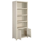 Mangoholz Wandschrank Phoenix 80 cm Creme Mahom (4 offene Fächer, 2 Türen)