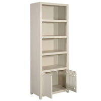 Mangoholz Wandschrank Phoenix 80 cm Creme Mahom (4 offene Fächer, 2 Türen)