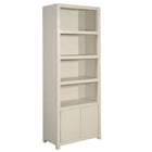Mangoholz Wandschrank Phoenix 80 cm Creme Mahom (4 offene Fächer, 2 Türen)