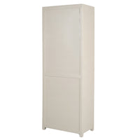Mangoholz Wandschrank Phoenix 80 cm Creme Mahom (4 offene Fächer, 2 Türen)