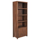 Mangoholz Wandschrank Phoenix 80 cm Walnuss Mahom (4 offene Fächer, 2 Türen)