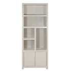 Mangoholz Wandschrank Phoenix 80 cm Creme Mahom (5 offene Fächer, 2 Türen)