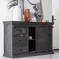 Mangoholz Anrichte Newark Schwarz 160 cm Mahom