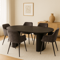 Mangoholz Esstisch Chiara Schwarz 220x100 cm Mahom
