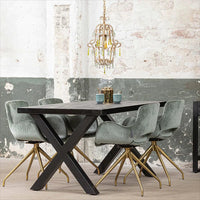 Mangoholz Esstisch Columbus Schwarz Rechteck 260x100 cm Mahom