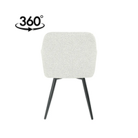 Esszimmerstuhl Amiens Beige Bouclé-Stoff mit schwarzem Fuß Mahom