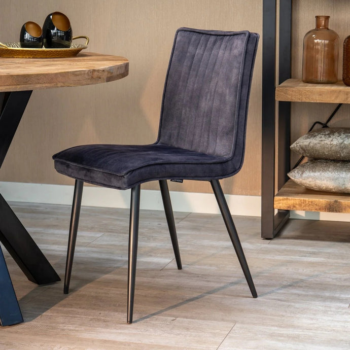 Esszimmerstuhl Angers Anthrazit mit schwarzem Fuß Mahom