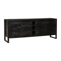 Mangoholz Anrichte Stockton Schwarz 200 cm Mahom