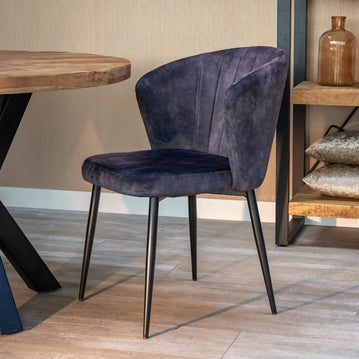 Esszimmerstuhl Toulon Dunkelgrau mit schwarzem Fuß Mahom