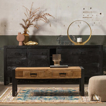 Holz-Sideboard in Schwarz 