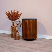 Mangoholz Couchtisch Rund Austin 40 cm Mahom